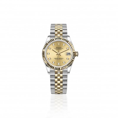 ROLEX DATEJUST YELLOW GOLD & STEEL CHAMPAGNE DIAL 31MM 